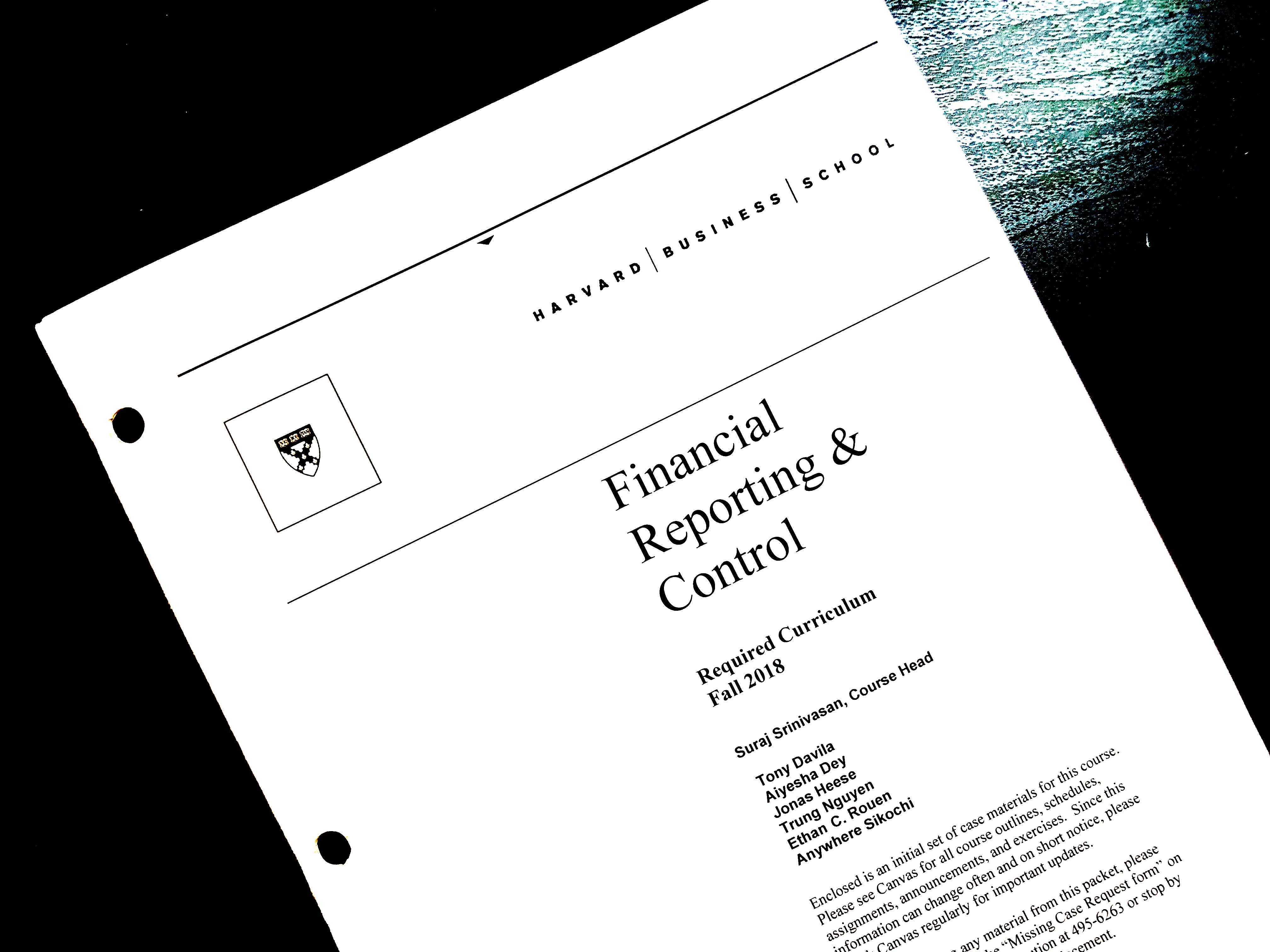 1st Semester 授業紹介：FRC (Financial Reporting & Control)